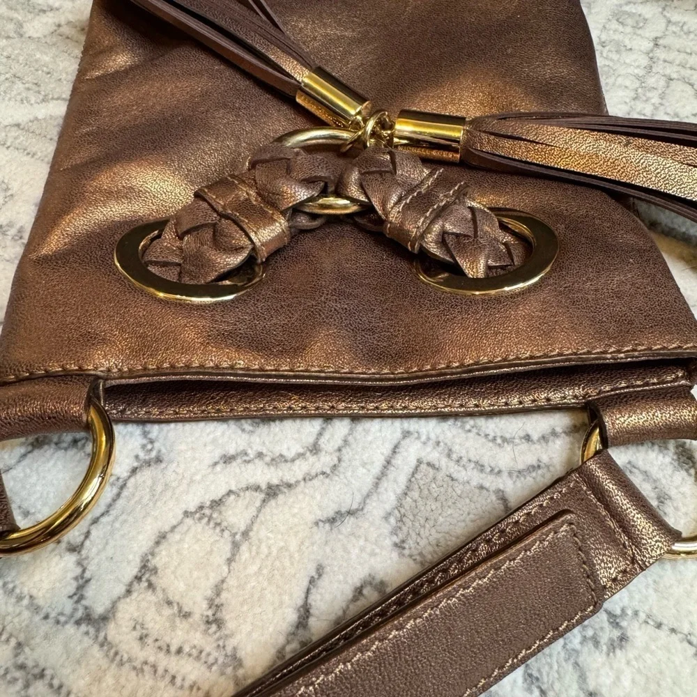 Michael Kors Bronze crossbody with gold hardware